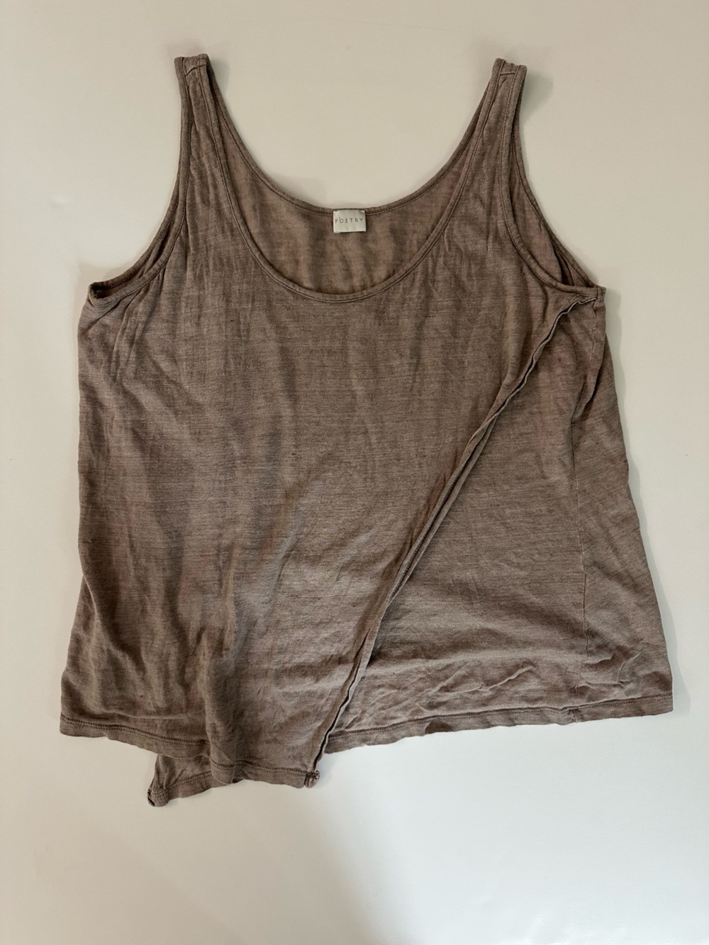 Linen Poetry Taupe Brown Sleeveless Tank Top